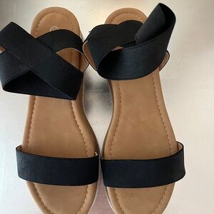 Black Strappy Sandals for Women no box